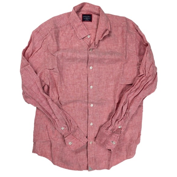 UNTUCKit Other - UNTUCKit Red Eberle Wrinkle-Resistant Linen Button Up L/S Shirt Men's Size M